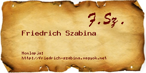 Friedrich Szabina névjegykártya