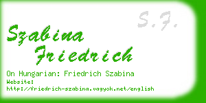 szabina friedrich business card